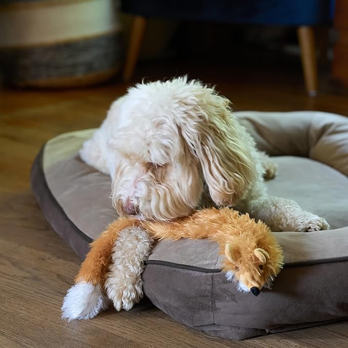 SPOT Skinneeez Fox 23-Inch Stuffing-Free Plush Dog Toy – Realistic Design with 2 Squeakers – Durable, Soft Polyester for Medium & Large Dogs – Tug, Fetch & Shake Play – for Moderate Chewers