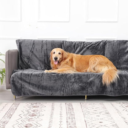 Waterproof Dog Blanket Bed Cover for Bed Couch Sofa, Liquid Pee Proof Pet Blanket Washable, Reversible Sherpa Fleece Blanket Furniture Protector for Medium Large Dogs Catsï¼_ray, 50"x 60"ï¼