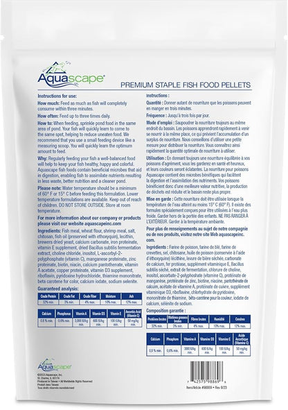 Aquascape Premium Staple Fish Food Pellets for Large Pond Fish, Large Pellet, 4.4 pounds | 98869