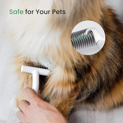PawRake, Cat and Dog Brush for Shedding and Undercoat Dematting, Pet Grooming Tool for Medium to Long Hair Pets, Skin-Safe and Lightweight