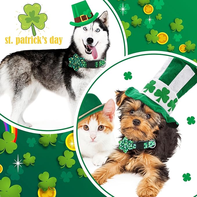 6 Pcs Valentine's Day Dog Collar with Flower Adjustable Valentine's Day Loving Heart Printed Collar for Dogs Holiday Safety Buckle Nylon Dog Collar for Female Male Small Medium Large Pet Dogs(Small)