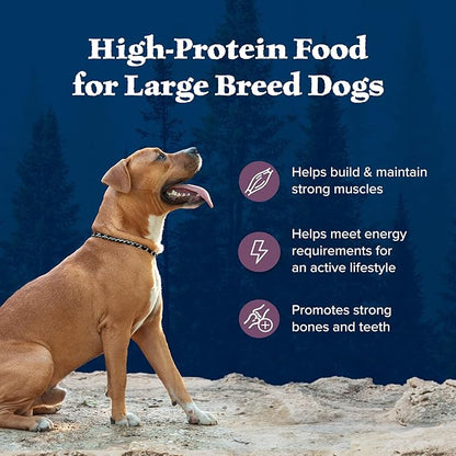 Blue Buffalo Wilderness Rocky Mountain Recipe High-Protein Large Breed Adult Dry Dog Food, Made in The USA with Natural Ingredients Plus Wholesome Grains, Bison, 22-lb. Bag
