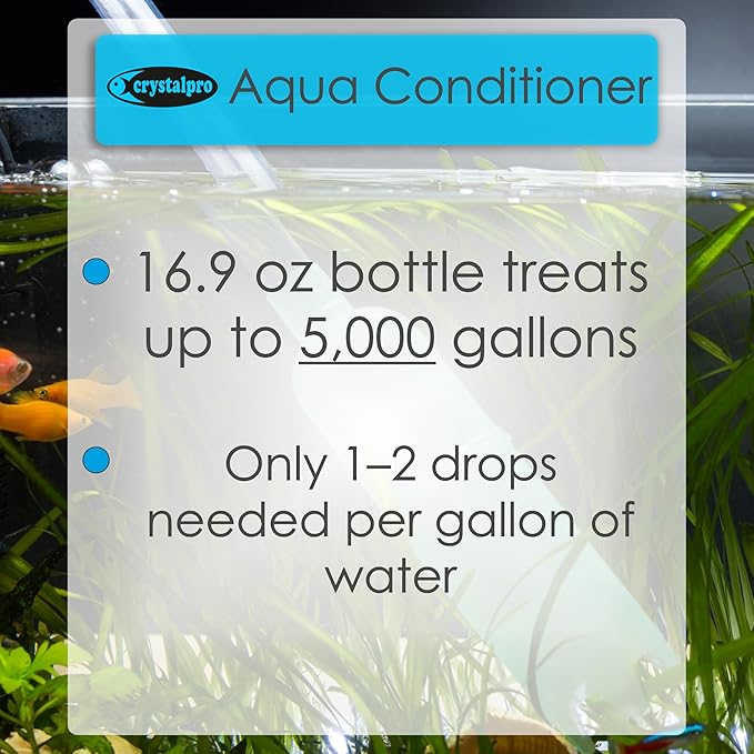 Aqua Conditioner - Treats 5000 Gallons - Aquarium Water Conditioner - Neutralizes Chlorine and Ammonia 16.9 Oz