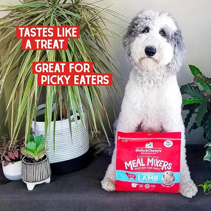 Stella & Chewy's Freeze Dried Raw Dandy Lamb Meal Mixer  Dog Food Topper for Small & Large Breeds  Grain Free, Protein Rich Recipe  3.5 oz Bag