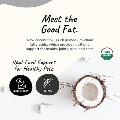 Organic Coconut Oil Pet Supplement for Dogs & Cats - Natural Skin and Coat Support with Cold Pressed Extra Virgin Coconut Oil - Itchy Skin & Dry Cracked Noses - Made in USA - Bundle (3 x 8 fl oz)
