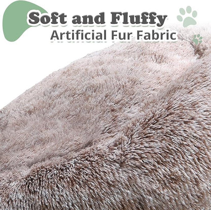 JOLLYVOGUE Dog Beds, Calming Small Dog Bed, Anti-Anxiety Dog Bed for Small Dogs, Fluffy Donut Dog Bed, Cozy Dog Cat Cushion Bed for Small Medium Dogs (24")