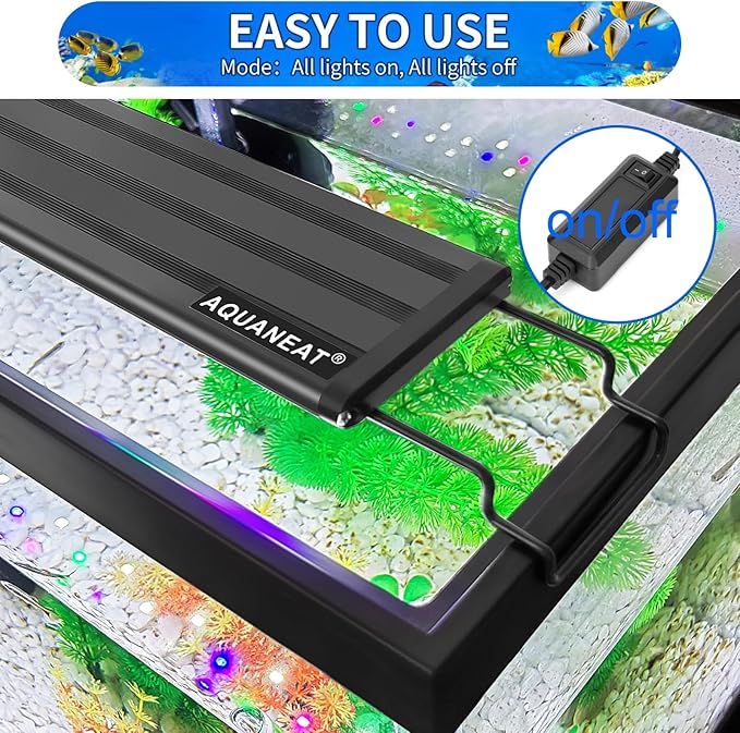 AQUANEAT LED Aquarium Light Full Spectrum for 48 Inch to 54 Inch Fish Tank Light Fresh Water