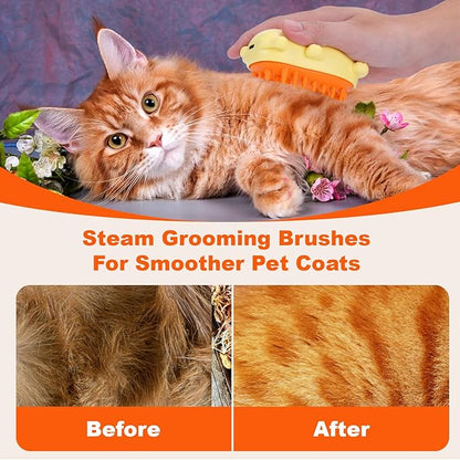 AIERSA 2024 New Upgrade Steam Cat Brush with 2 Gear Steam,3 In 1 Cat Steam Brush,Steam Brush for Cats, Steamy Pet Brush for Massage,Removing Loose Hair And Clean