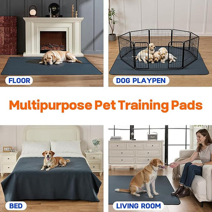 Washable Pee Pads for Dogs 72"x72" Extra Large Super Absorbent Non-Slip Reusable Puppy Pads for Playpen, Crate, Floor, Waterproof Pet Training Mats for Quick-Dry Whelping Pads & Incontinence