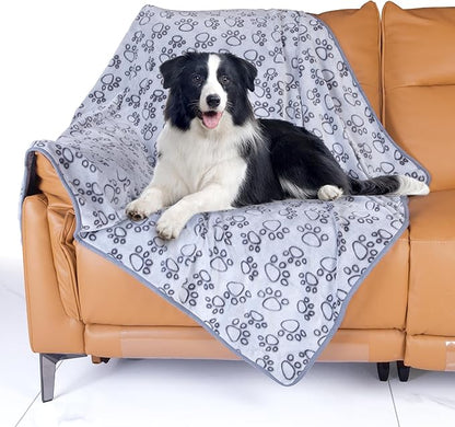 Stuffed Premium Soft Dog Blankets for Large Dogs, Large Cat Blanket Calming Washable for Bed Couch Protection Cover, Dog Essentials for Large Dog, 66 * 82 inches, Grey