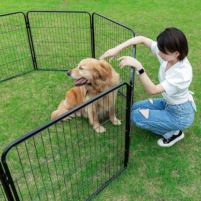 BestPet | Dog Playpen | 40 Inch, 32 Panels | Heavy Duty Metal Pet Exercise Pen | Indoor Outdoor Fence Panels | Rust-Resistant, Removable, Tool-Free Setup | Anti-Skid, Expandable Design
