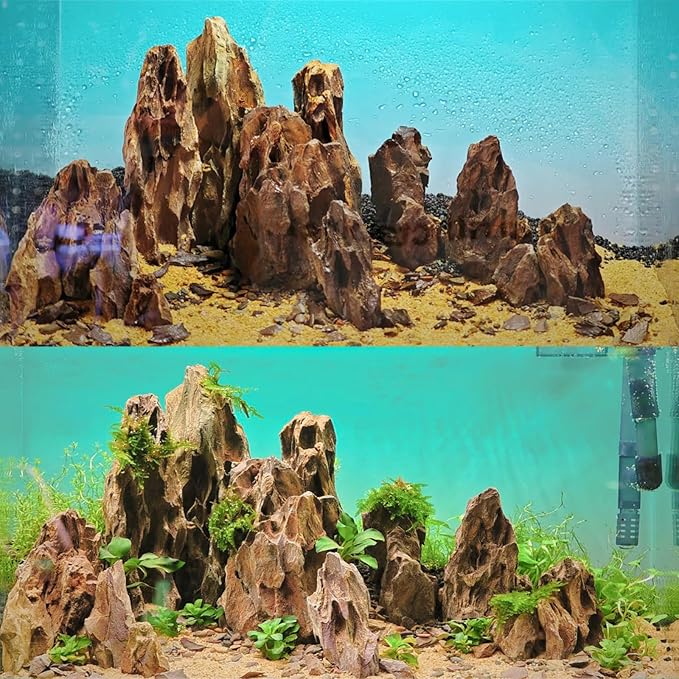 Natural Rock Stone 20LB Decorative Aquarium Rocks for Aquarium Landscaping Models and pH Neutral Rocks Aquascaping Stones for Terrariums-2-8 inches