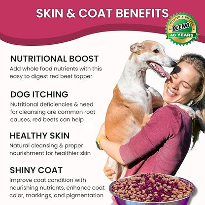 Olewo Original Red Beets for Dogs – Natural Dog Anti Itch, Dog Food Topper, Skin & Coat Support – Dehydrated Vegetables for Dogs, Dog Supplements & Vitamins, Toppers for Dogs, Fiber for Dogs, 5.5 lbs