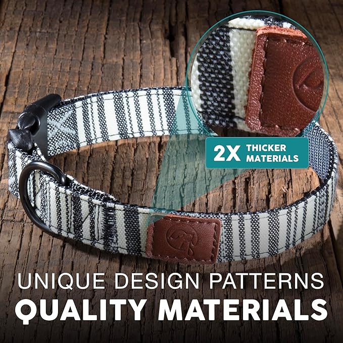 Embark Urban Dog Collar  Dog Collar Stylish & Durable Nylon Dog Collar for Large Dogs, Small Dogs & Medium Dogs.Comfortable Pet Collar Strong Buckles for Any Size Breed (Lunar, Large)