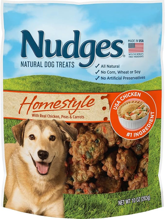 Blue Buffalo Nudges Homestyle Natural Dog Treats, Chicken, 10oz Bag