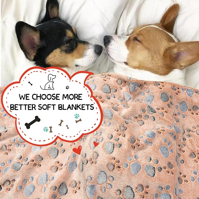 Dog Blankets for Dogs, 3 Pack Large Blanket Medium Dog Cat Soft Fuzzy Blankets Washable,Comfort Flannel,Fuzzy Soft Blankets for Dogs,Pet Blanket,Reversible Cow Print,41 x 31 inchï¼_lue