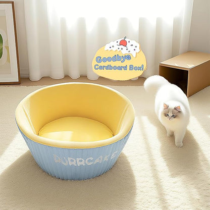 Cute Cat Beds Kitten Beds, Soft Small Dog Beds, Washable Pet Beds for Puppy and Kitty, Funny Cupcake Cat Cave, 20 Inches