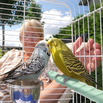 2-Pack Rope Perches for Bird Cages, 31.5 in Length Comfort Grip Flexible Rope Perch Beak & Paw Grinding for Parrots/Cockatiels/Parakeets, Bird Platform Sand [Cyan]