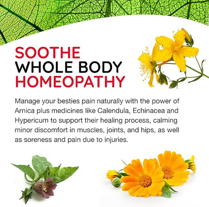 T-Relief Pet Pain Relief Drops Arnica +12 Powerful Natural Medicines Help Reduce Muscle Joint & Hip Pain Soreness Stiffness Injuries in Dogs & Cats - Fast-Acting Soother - 1.69 oz