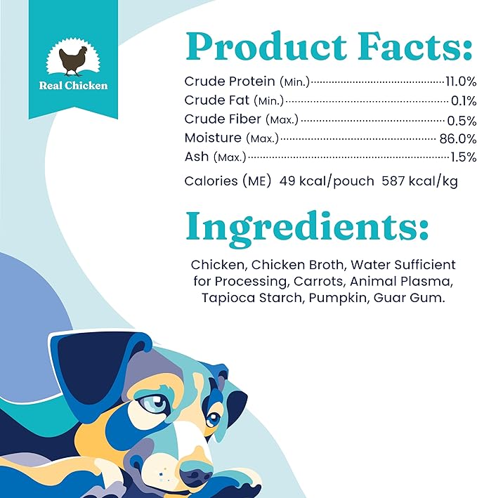 Solid Gold Dog Food Topper - 12 Pack Protein Shreds Wet Dog Food Topper w/Chicken & Carrots - High Protein Meal Toppers for Dogs to Support Muscle Growth and Overall Immunity