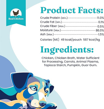 Solid Gold Dog Food Topper - 12 Pack Protein Shreds Wet Dog Food Topper w/Chicken & Carrots - High Protein Meal Toppers for Dogs to Support Muscle Growth and Overall Immunity