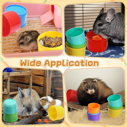 8 Pcs Stacking Cups for Rabbits - Safe Reusable Bunny Toys in Different Sizes, Durable Rainbow Colored Nesting Toys for Small Animals Bunny Hiding Food Playing Bunny Gifts