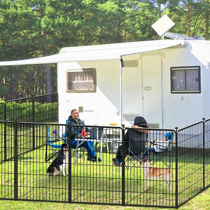 Dog Playpen 40 inch 8 Panels Dog Fence Outdoor for Yard Indoor Dog Pen for Large/Medium/Small Dogs, Heavy Duty Metal Puppy Playpen with Door Portable Pet Fence for RV Camping Yard
