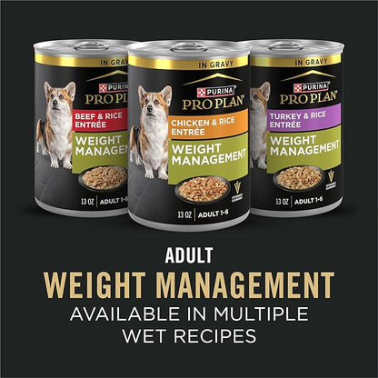 Purina Pro Plan Weight Management Dog Food Dry, Shredded Blend Chicken and Rice Formula - 18 lb. Bag