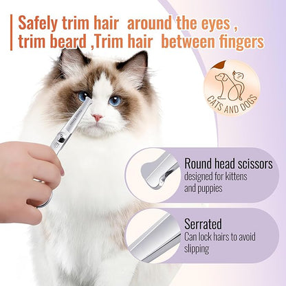 Dog Grooming Scissors: 4.75" Pet Straight Shears Made Of Advanced Stainless Steel Alloy for Trimming Dogs Cats and Other Pets Face and Paws