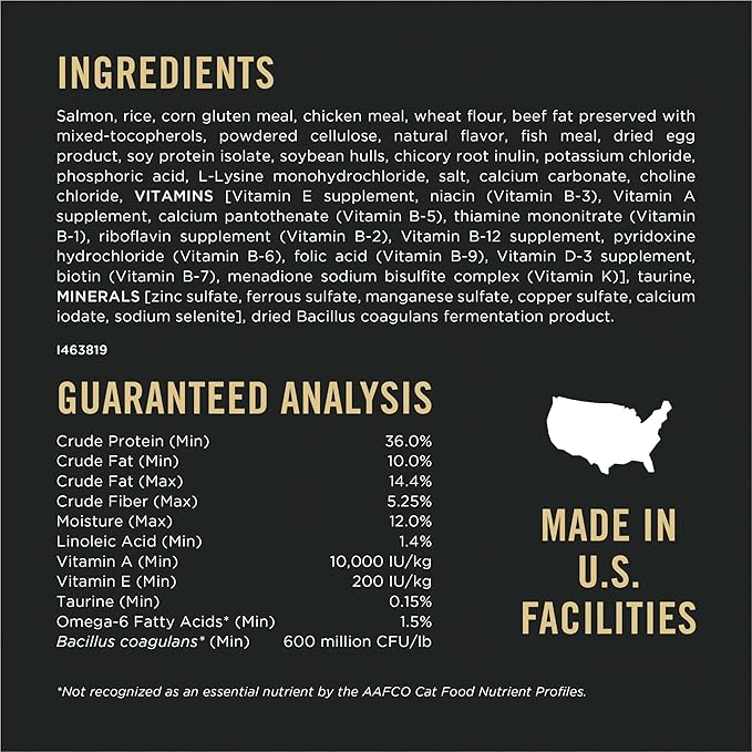 Purina Pro Plan Hairball Management, Indoor Cat Food, Salmon and Rice Formula - 7 lb. Bag