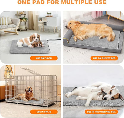 Heated Cat Bed, 11 Adjustable Temperature Pet Heating Pad Indoor for Dogs Cats Heating Mat with Timer, Auto Power Off, Electric Pet Heating Pad for Cat House (Grey, L(35" x 24"))