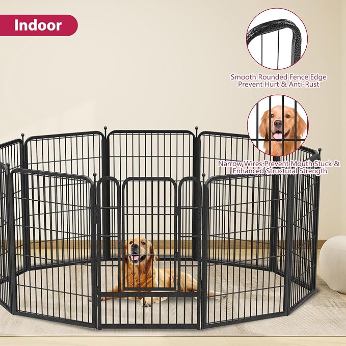 Dog Playpen 32" Height 36 Panels Portable Dog Fence Outdoor for Yard Puppy Playpen Indoor Dog Pen Outdoor for Medium/Small Dogs, Heavy Duty Pet Playpen Dog Kennel for RV, Camping, Yard