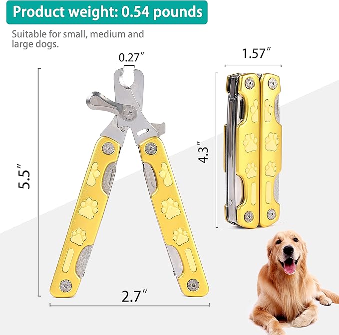 Heavy Duty Dog Nail Clippers for Thick Nail _ut Nails Like Butter, Quite Sharp Pet Nail Clippers for Large Dogs, Easy & Safe Dog Nail Trimmer for Large Medium Small Dogs Cat with Nail File