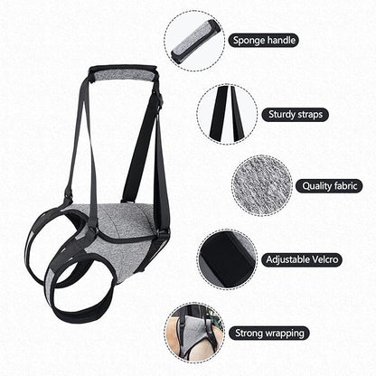 Dog Leg Support for Back Legs, Adjustable Lift Harness for Dog, Breathable Dog Sling for Rear Legs Grey X-Large