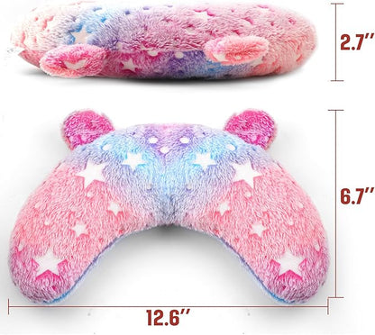 Dog Pillows for Small Dogs and Cats, Anxiety Relief Pillows for Dogs and Cats, U-Shape Pillow for Improving Pet Sleeping, Half-Count Soft Cat Pillow, Machine Washable (Pink)