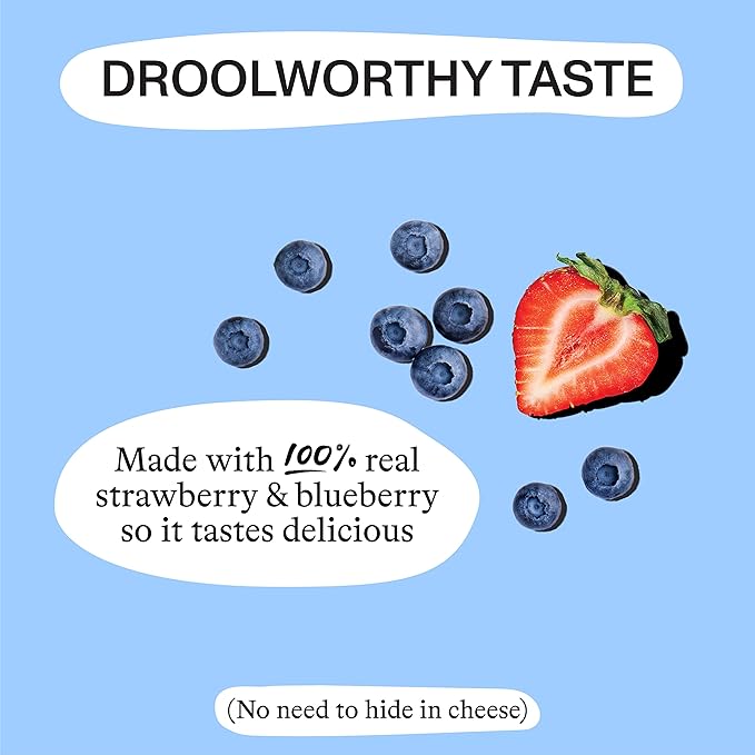 Spot & Tango Allergy + Immune Supplement for Dogs - Vet-Approved For Itchy Skin & Allergy Relief - Wild Alaskan Salmon Oil, Omega-3, Primrose Oil, Biotin - Real Strawberry & Blueberry Flavor, 56 Count