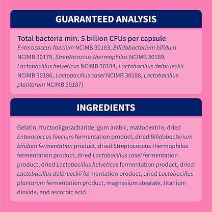 Nutramax Proviable Probiotics for Dogs and Cats, Daily Digestive Health Supplement with Multiple Strains of Bacteria, Cat and Dog Probiotics Plus Prebiotics, 30 Capsules