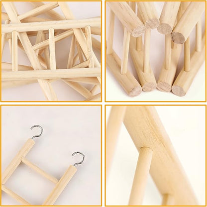 5pcs Wooden Bird Ladder for Parrots Cage 5 Basic Sizes Perch Parakeet Climbing Toys Hanging Pet Natural Step Cockatoo Lovebirds
