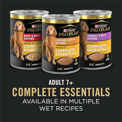 Purina Pro Plan Adult 7 Plus Beef and Rice Entree in Gravy Senior Wet Dog Food - (Pack of 12) 13 oz. Cans