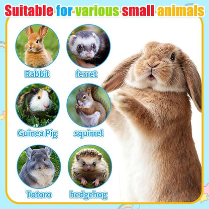 2 in 1Rabbit Food Water Dispenser, Guinea Pig Water Bottle, Large Capacity Bunny Feeder for Cages, Automatic Bunny Feeder, for Rabbit Ferrets Guinea Pigs Small Animals (Blue, 2 in 1)