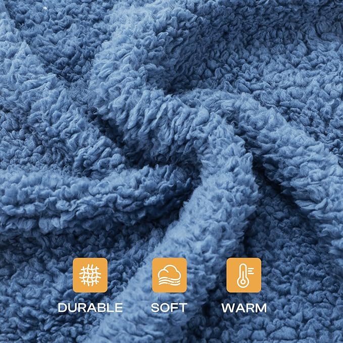 Luciphia 1 Pack 3 Calming Dog Blanket Fluffy Premium Fleece Pet Blankets Soft Sherpa Throw for Dogs Puppy Cat Haze Blue Small (23" x16")