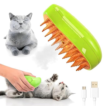 Cat Steam Brush For Shedding, Grooming Tool for Cats and Dogs with Steam Function, Massage, and Shedding Hair Removal - Ideal for Pets, Featuring Weighted Blanket Technology, Hair Brush, 3 in 1