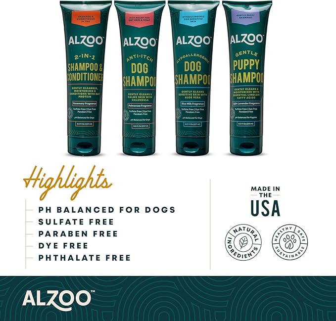 2-in-1 Shampoo & Conditioner for Dogs, Specially Formulated to Clean & Condition Adult Dogs, 100% Plant-Based Active Ingredients, Rosemary Fragrance, 8 Fl. Oz.