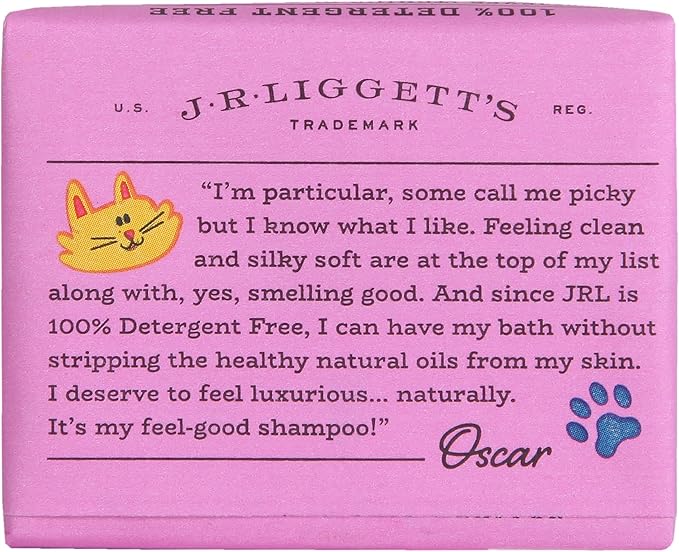 J·R·LIGGETT'S Cat Hair Shampoo Bar Great for Sensitive Skin | Relieves Dry, Itchy Skin | Hypoallergenic Formula and Biodegradable | 100% Detergent-Free, 100% Ecologically Correct, Non-GMO, 3.5 oz.