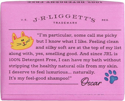 J·R·LIGGETT'S Cat Hair Shampoo Bar Great for Sensitive Skin | Relieves Dry, Itchy Skin | Hypoallergenic Formula and Biodegradable | 100% Detergent-Free, 100% Ecologically Correct, Non-GMO, 3.5 oz.