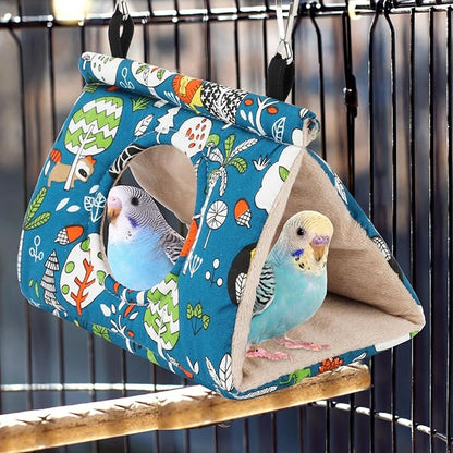 Rypet Winter Warm Bird Nest House - Hanging Hammock Velvet Shed Hut Cage Plush Fluffy Birds Hideaway Sleeping Bed Fuzzy for Parrot Parakeet Cockatiels Budgies Lovebird Smallï¼_lueï¼