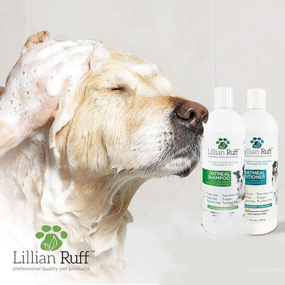 Lillian Ruff Calming Oatmeal Pet Shampoo & Conditioner for Dry Skin & Itch Relief with Aloe & Hydrating Essential Oils - Replenish Moisture & Deodorize - Dog Shampoo & Conditioner for Sensitive Skin