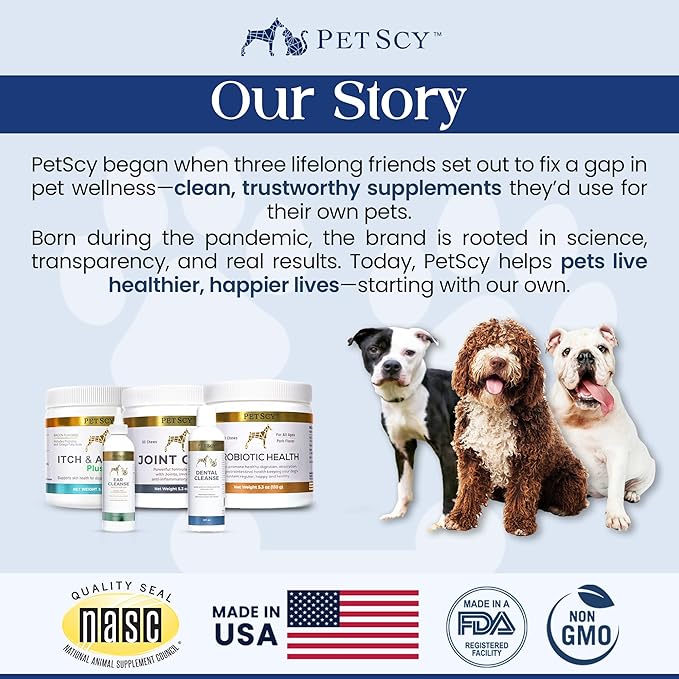 Petscy: Joint Care Chews - Glucosamine, Chondroitin, MSM, and Creatine Nutritional Supplement for Dogs - 30 Chews - Pork Flavor - Joint Pain Relief Support for All Ages and Breeds - Made in The USA