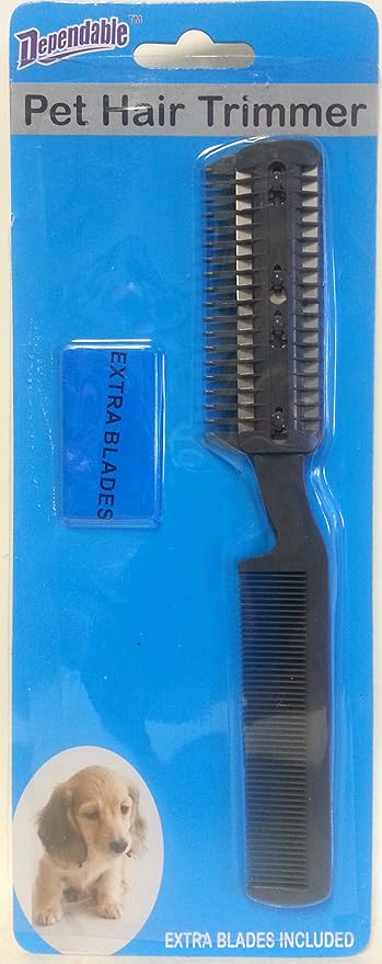 2-Pack Manual Pet Hair Trimmer for Dogs & Cats - Quiet Razor with Extra Blades, Comb Attachment - Comfortable Grip, Safe for All Coat Types