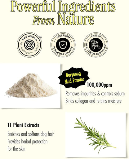 Relief Mud Shampoo for Dogs | Soothing, Hypoallergenic, Tearless Deodorizing Dog Shampoo w/Nourishing Extracts | for Dogs & Puppies (16.9 fl oz)